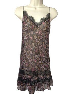 Victorias Secret Sheer Black Floral Mesh Slip Dress Lacy Nightgown Size S 2016